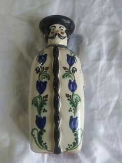 Unique signed Clay and Porcelien glazed doll bottle signed B'lme HM