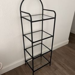 4 Tier Metal Frame Glass Shelf