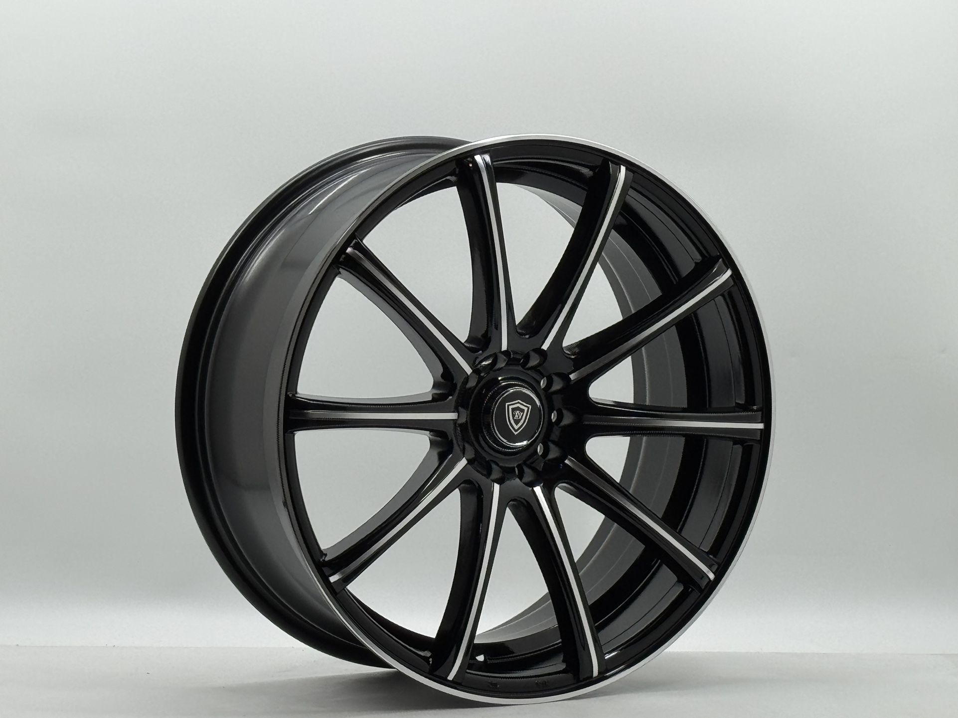 20x8.5 Gloss Black & MACHINE LINE finish 5X114.3 / 5X120  ET 35 SET OF 4