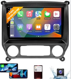 Leadfan Android 12 Car Stereo for Chevy Silverado GMC Sierra 2014-2018 Wireless Carplay Android Auto, 10.1" IPS Touch Screen Radio Replacement with Bl