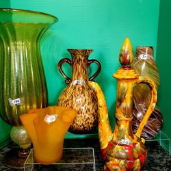 Vintage Amber Glass Collection All Prices on the Items