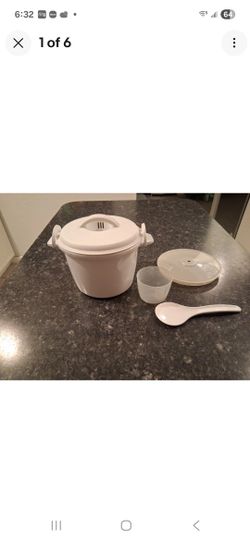 Miracle Ware White Microwave Rice Cooker