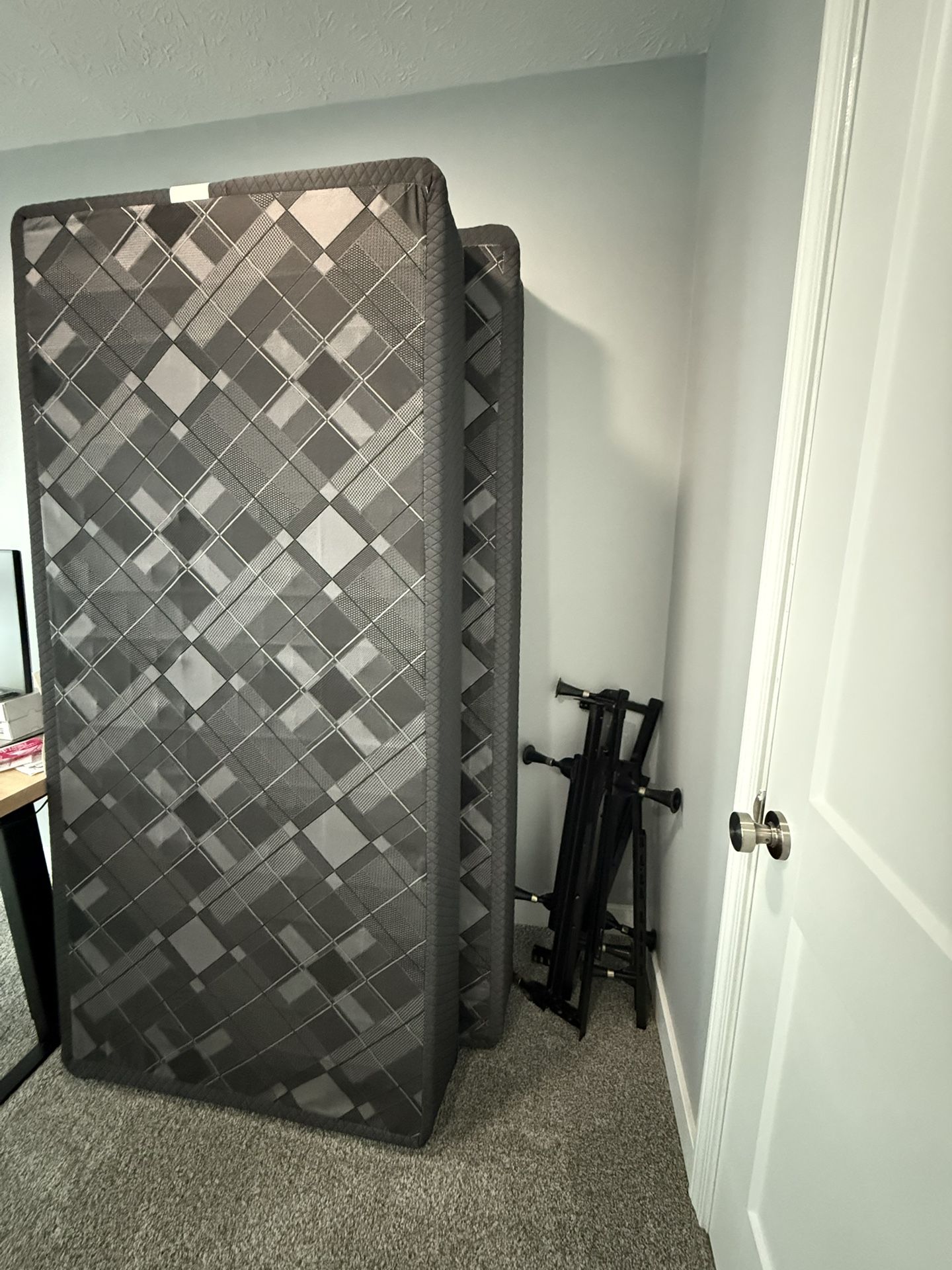 King Bed frame And 2 X twin XL Boxsprings
