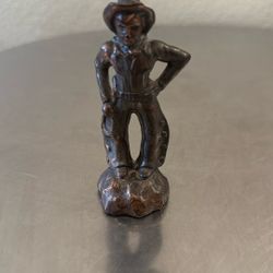Vtg Bronze Cowboy Figure
