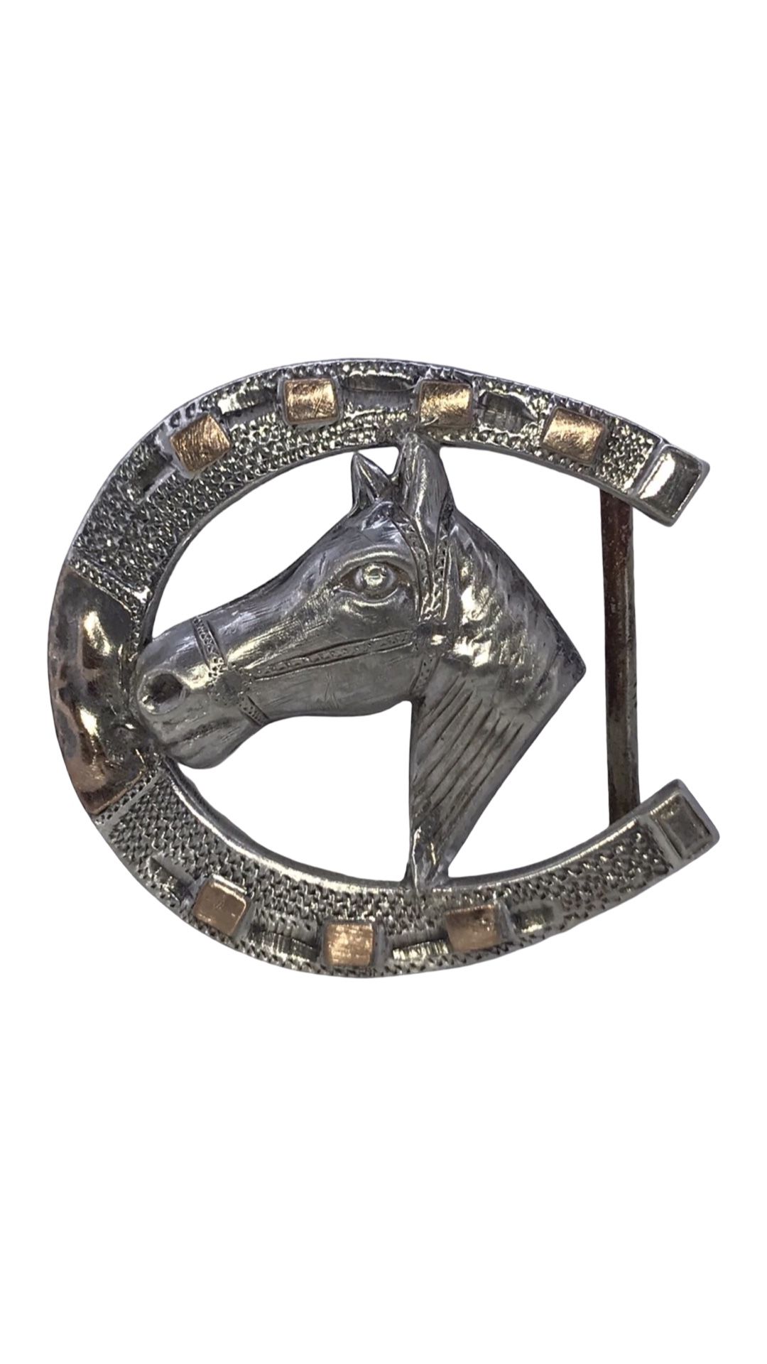 925 Sterling Silver Horseshoe Belt Bucket