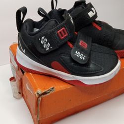 Nike Lebron Soldier Black Red Sneakers Baby Toddler  4