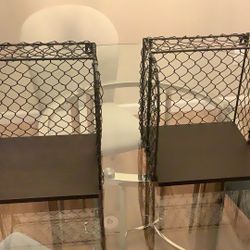 Pottery Barn Industrial Pair Wire Storage Square Cube X2