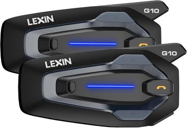 LEXIN G10 Motorcycle Bluetooth Helmet Intercom Headset Dual Pack 8 Riders