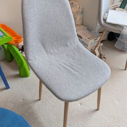 Grey cloth chairs with natural light oak metal legs - Price for each
