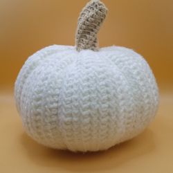 Handmade Crochet White Pumpkin
