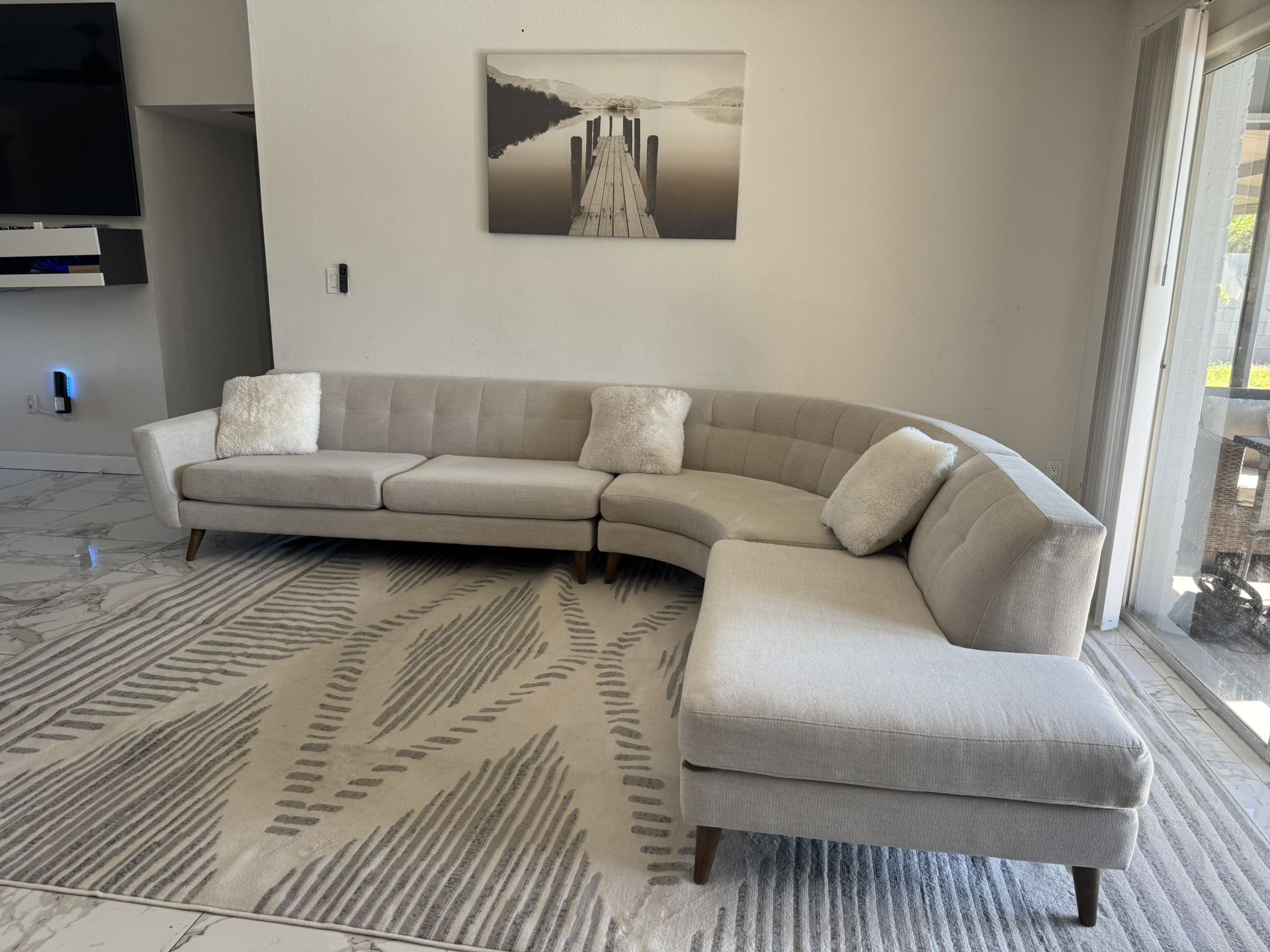 Beige Living Spaces Sections sofa Couch Sala