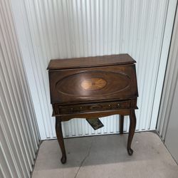 Vintage Drop Front Solid Wood  Secretary Desk