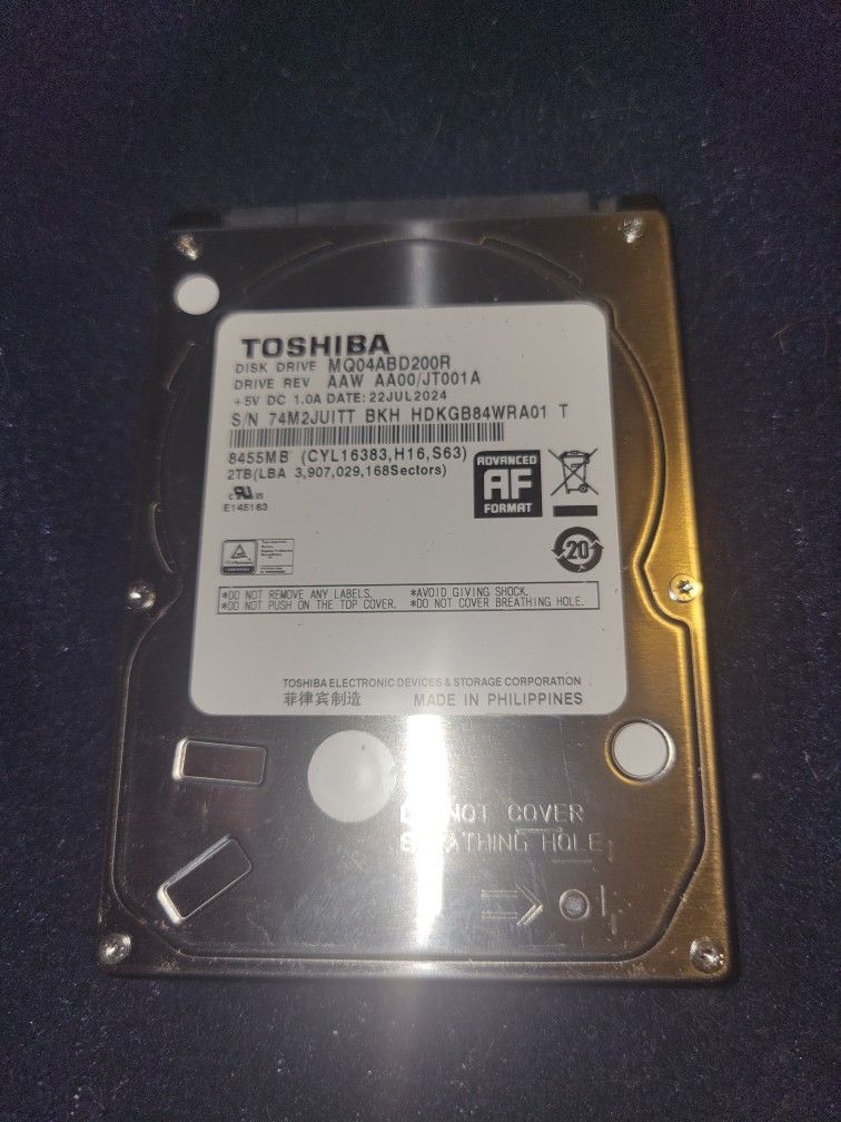 Toshiba 2TB HD for PS4 or Laptop