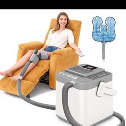 Cold Therapy Machine,Programmable Timer Knee Ice Machine with Silent Pump,Knee Replacement System for Cryotherapy Pain Sports Injuries,Ice Therapy Ank