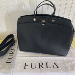 Beautiful Italian Black Leather Purse “” Furla “” New !!!