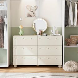 Brand New Cream White 6 Drawer Dresser Factory Sealed