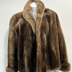 Lamb Fur Jacket IJ FOX Size Large Women 