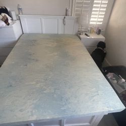 FULL bed frame, box spring, mattress, and mattress topper