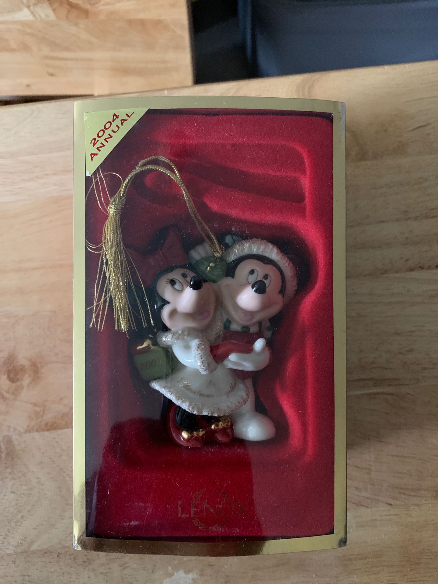 Lenox Mickey & Minnie Mouse Christmas Ornament New 2004