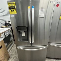 Stainless Steel LG French Door Refrigerator Dual Ice Maker 
