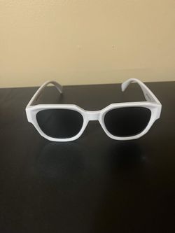 MIU MIU Goldish Lettering Design White Sunglasses