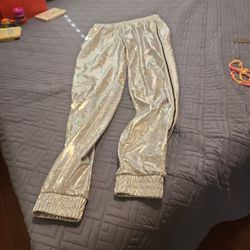 Small Silver Iridescent Rave Pants 