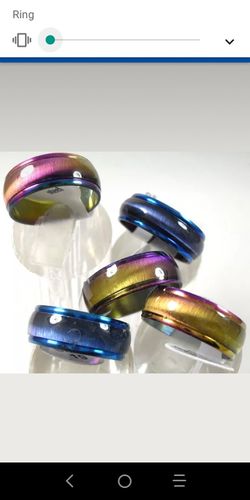 Cat Eye Color Mix Stainless Steel Rings