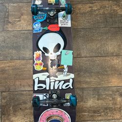 Blind Skateboard With Custom Stickers
