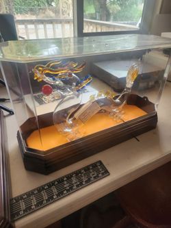 Handblown glass dragon decanter with case