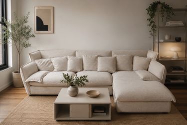 Oversized cream sectional