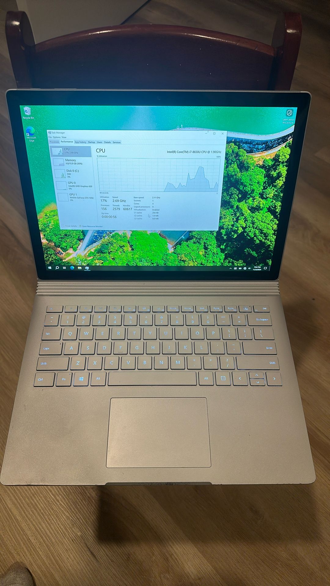 Microsoft Surface Book 2 i7 512GB SSD 16GB GTX 1050 13.5" laptop/tablet Win 11 pro