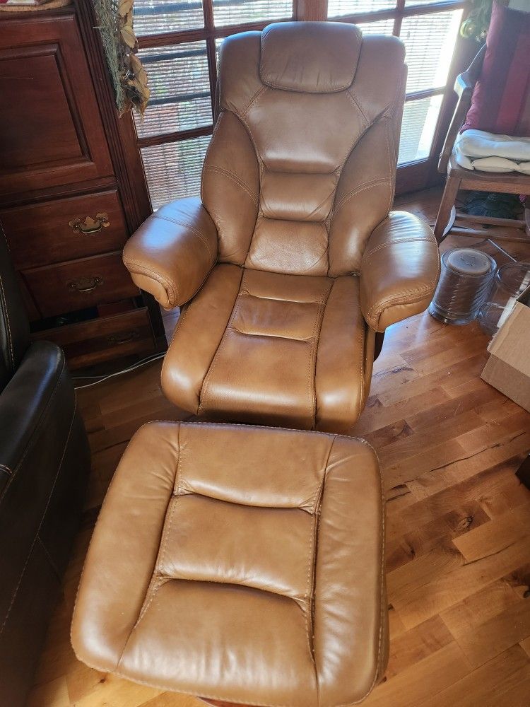 Luxury Layback Chair And Stool At A Blowout