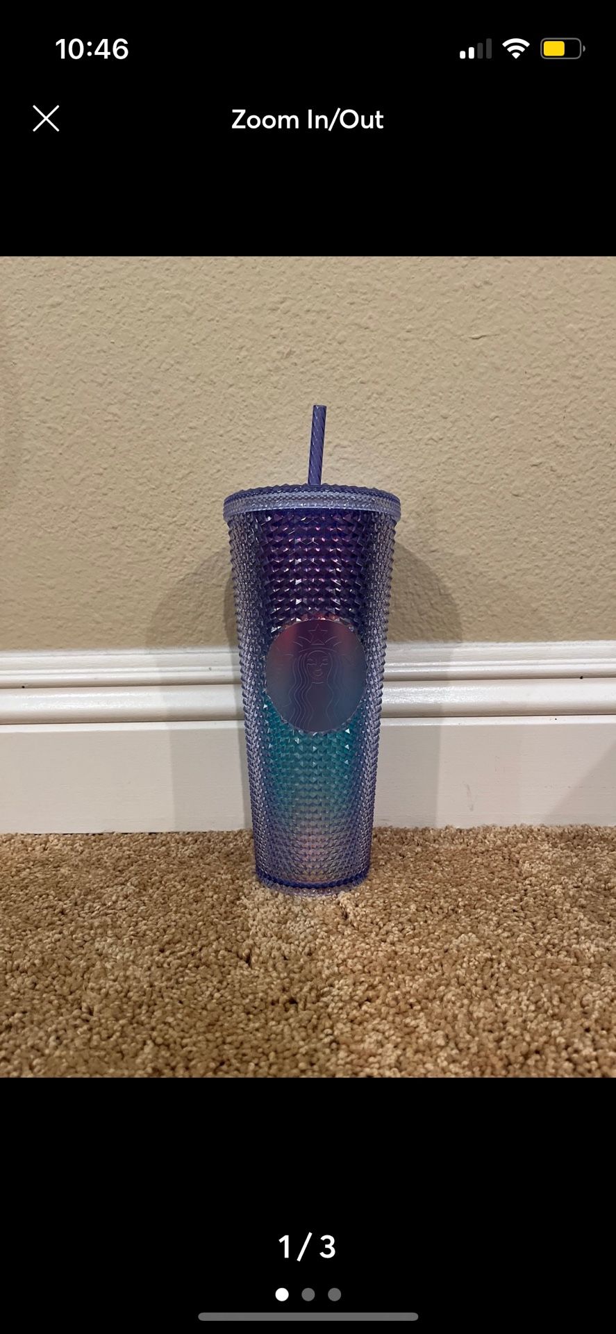 Brand new Starbucks Blue Purple Ombr Studded Tumbler Cup 24 Oz