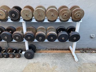 SET OF DUMBBELLS (PAIRS OF) : 55s 60s 65s 70s 75s
