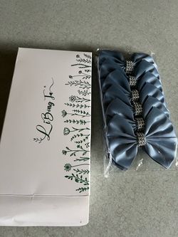 LiBongJu Satin Bow Hair Clips Set