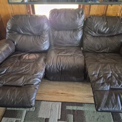 Leather electric recliner