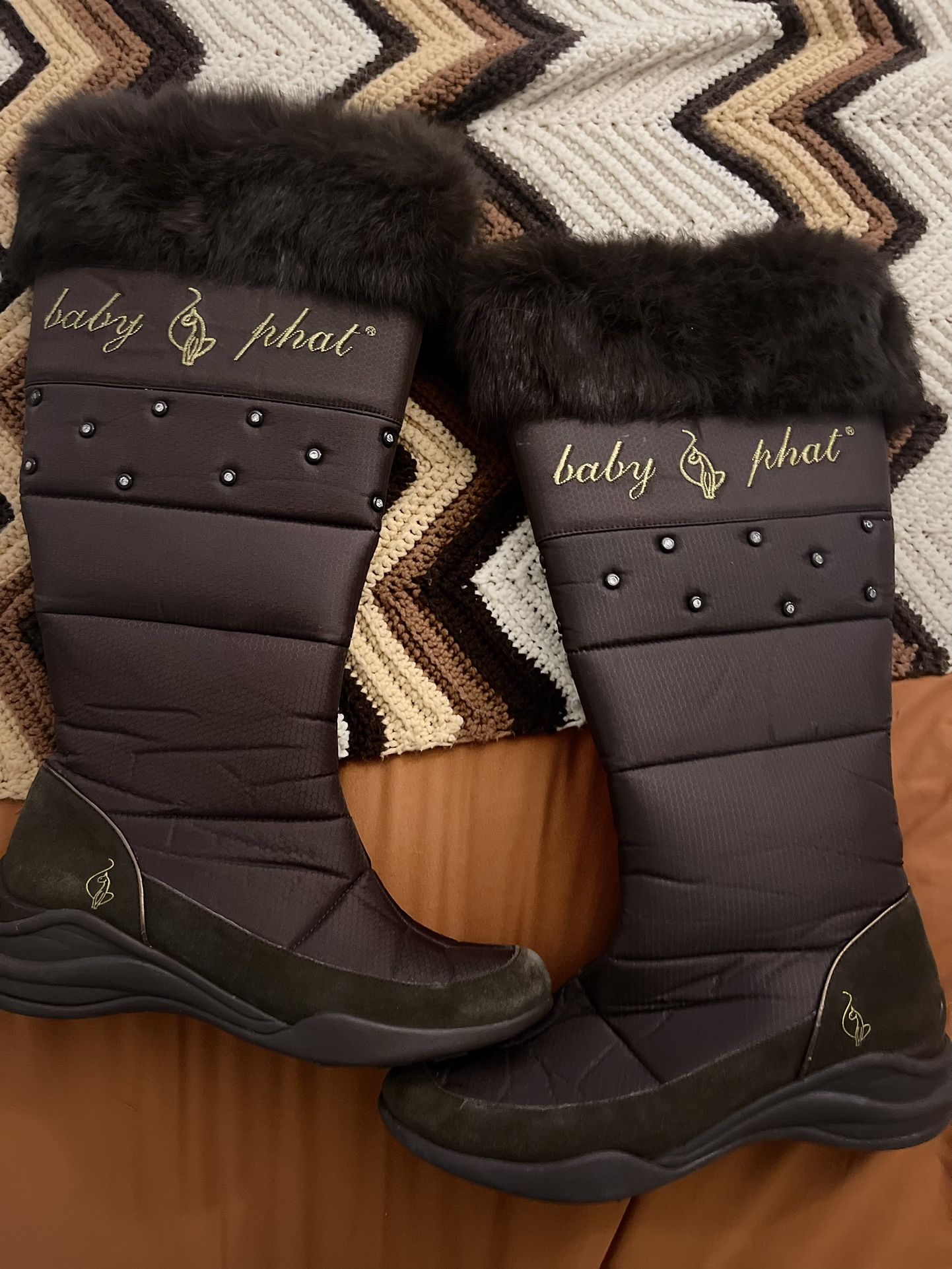 Baby Phat Brown Snow Boots Faux Fur