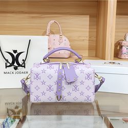 New Purple Embossed Boston Bag for Women, a Stylish And Luxurious Crossbody Bag