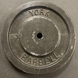 York Barbell 50 LB Standard 1” Weight Plate 