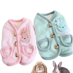 Winter Warm Fleece Bunny Rabbit Clothes Cute Small Animal Guinea Pig Chinchilla Ferret Angel Costume Accessories Outfit for Hamster Ferret Rat Guinea 
