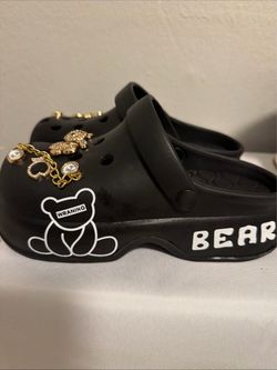 Black Bear Platform Clogs with Charms