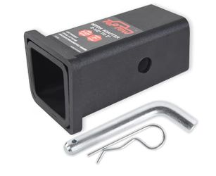 TOPTOW 64028HP Trailer Hitch Adapter 2-1/2" To 2" Hitch Reducer Sleeve Carbon Steel, 5/8 Inch Pin & Clip Included