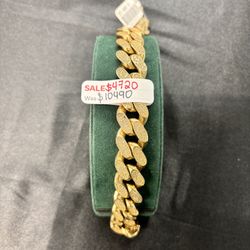 14kt Blinged Out Cuban Bracelet