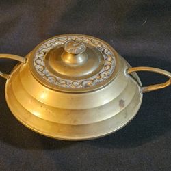 Korean Brass Lidded Serving Dish Maker Mark On Bottom This Korean brass lidded serving dish is a beautiful addition to any collection. The maker's mar