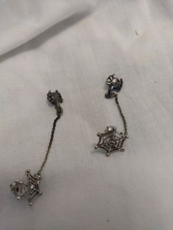 Earrings Spider And Web With black Stone