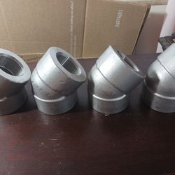 4 New 304l Stainless Steel 1.5 In 45% Elbows 