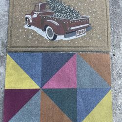 2 Modern Rugs/Doormats, Indoor & Outdoor