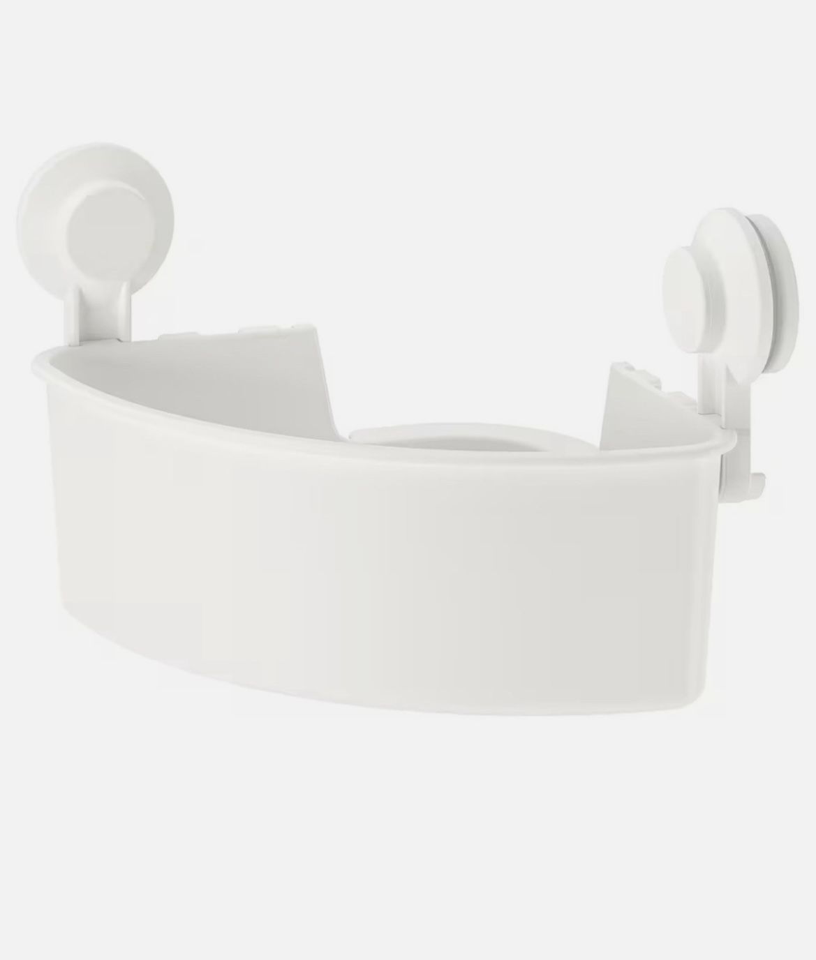 IKEA TISKEN Corner Basket with Suction Cup, White Set of 2