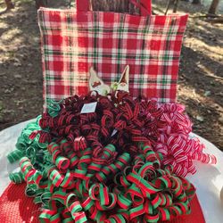 Christmas Curly Bows And Bag