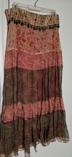 Jalate Floral Maxi Dress, Bohemian Tiered Skirt, and Satin Camisole Bundle